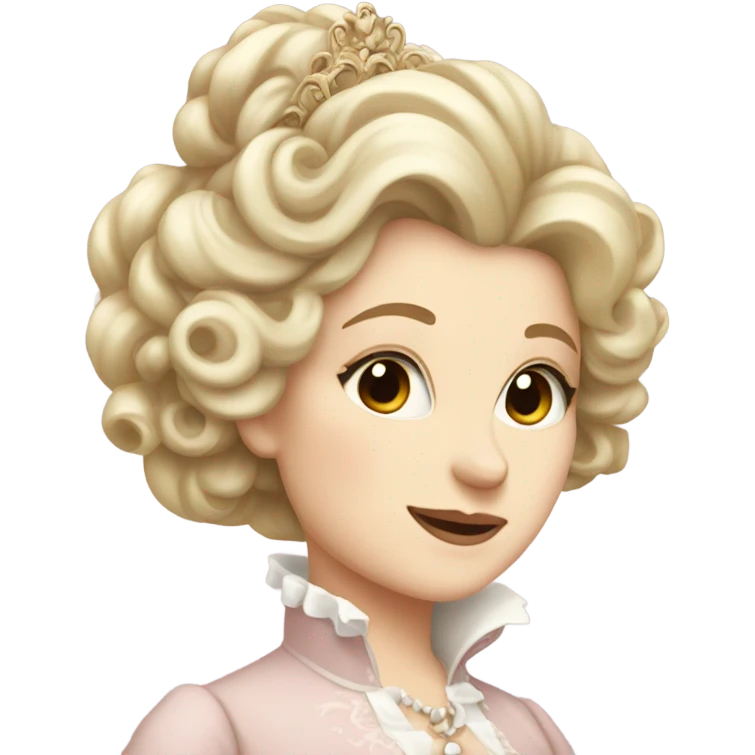 pale pink brown-eyed rococo blone aristocratic lady emoji