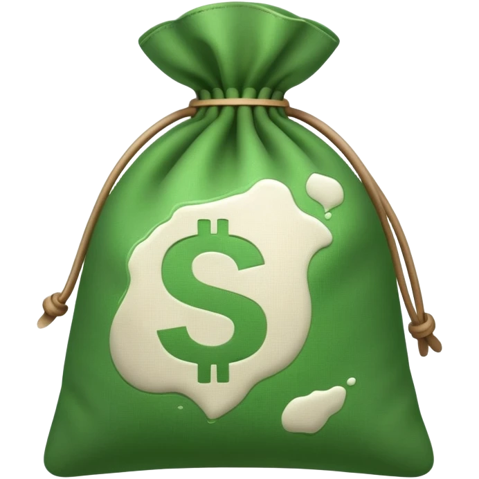 Money bag with powder on it  emoji