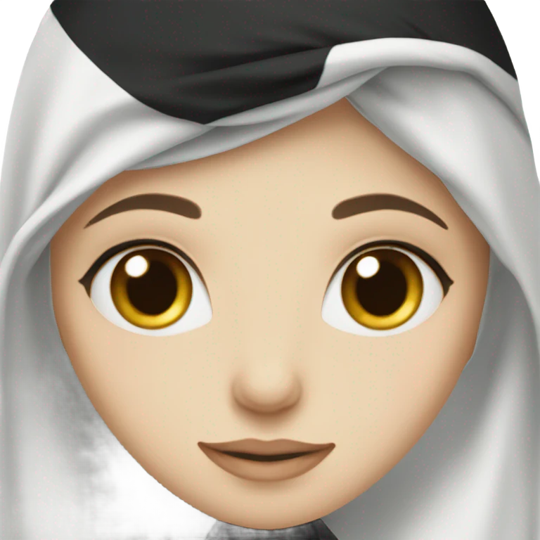 white hijabi girl wearing black hijab emoji