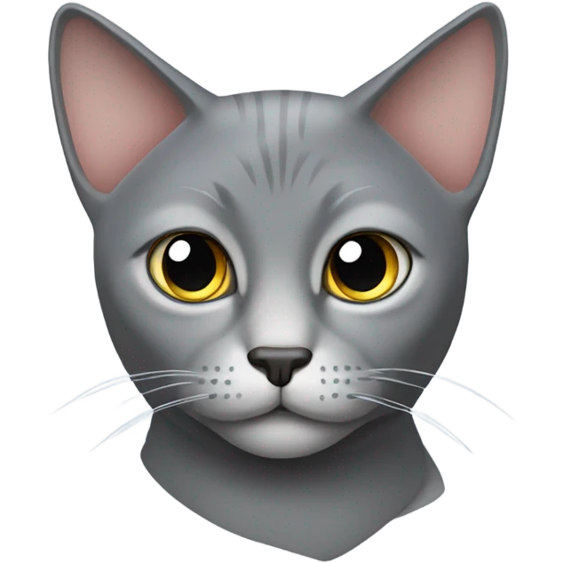 Gray cat with a triangle body and a circle head emoji