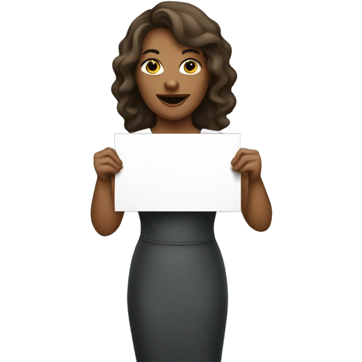 woman holding placard on stick emoji
