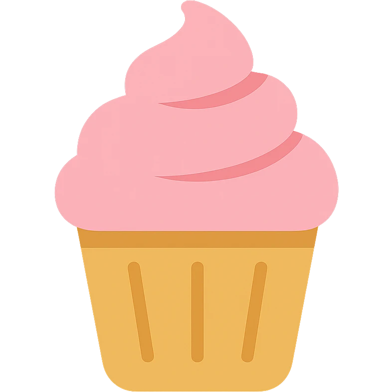 cupcake with pink icing icon emoji
