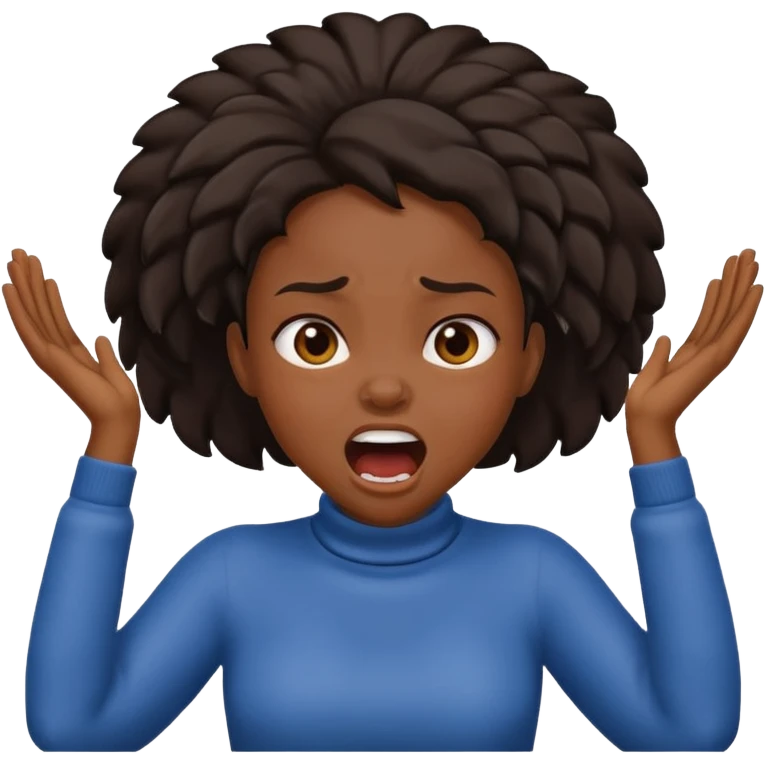 hands on neck yelling black girl emoji