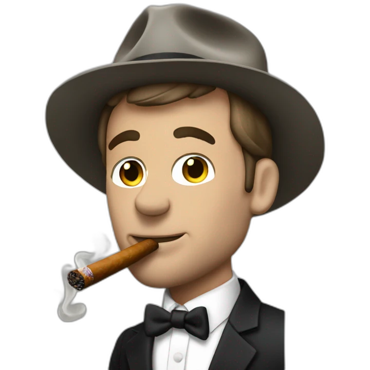 macron smoking a cigar emoji