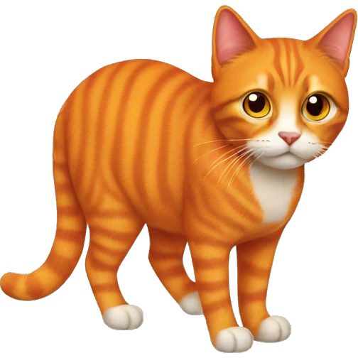 orange cat with red human hair emoji