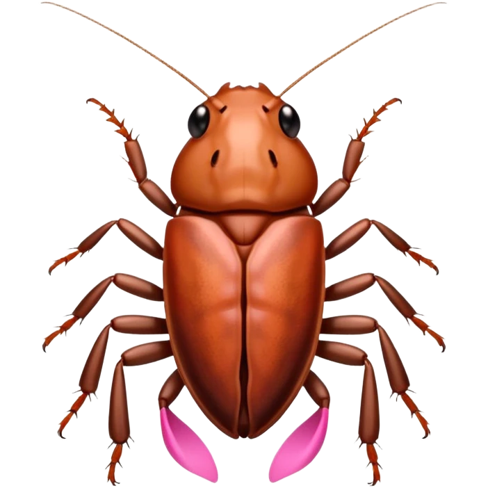 cockroach with pink ribbon pookie emoji