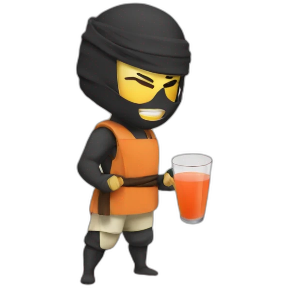 ninja drinking juice emoji