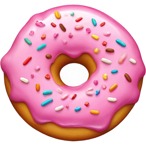 Cute donut surrounded by hearts emoji