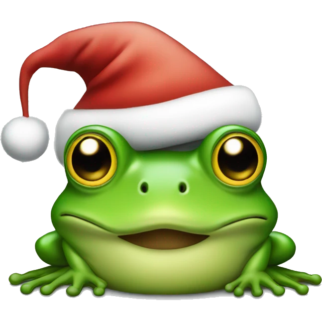 Frog wearing a santa hat emoji