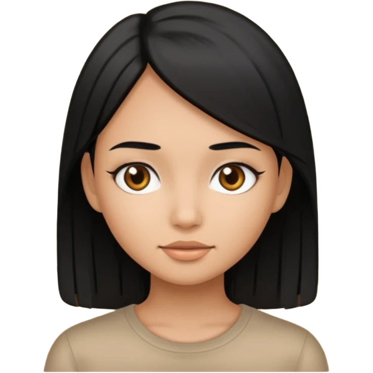 girl with black straight hair with tan skin emoji