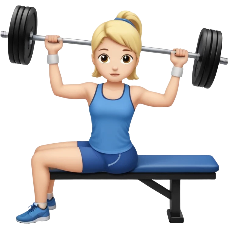 cute simple style character lying on bench holding barbell emoji
