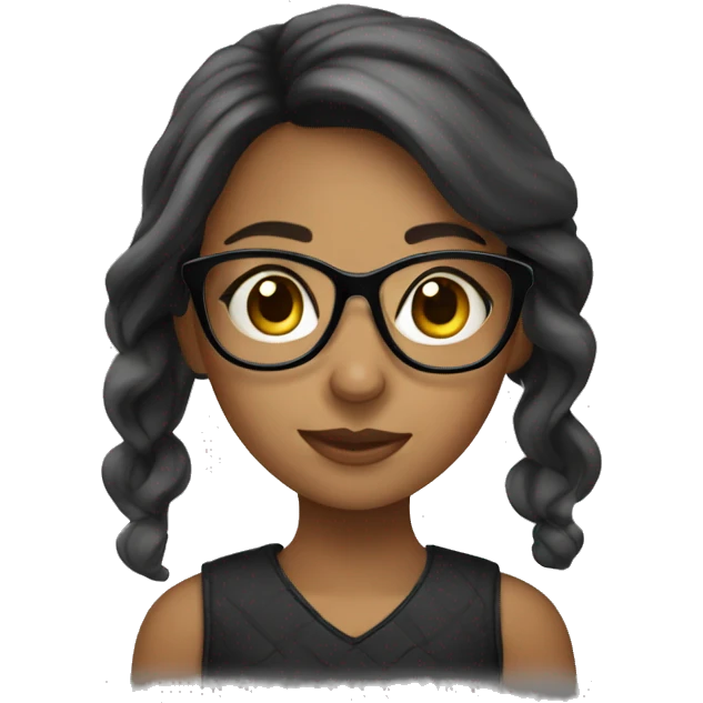 Brunnete girl with glasses emoji