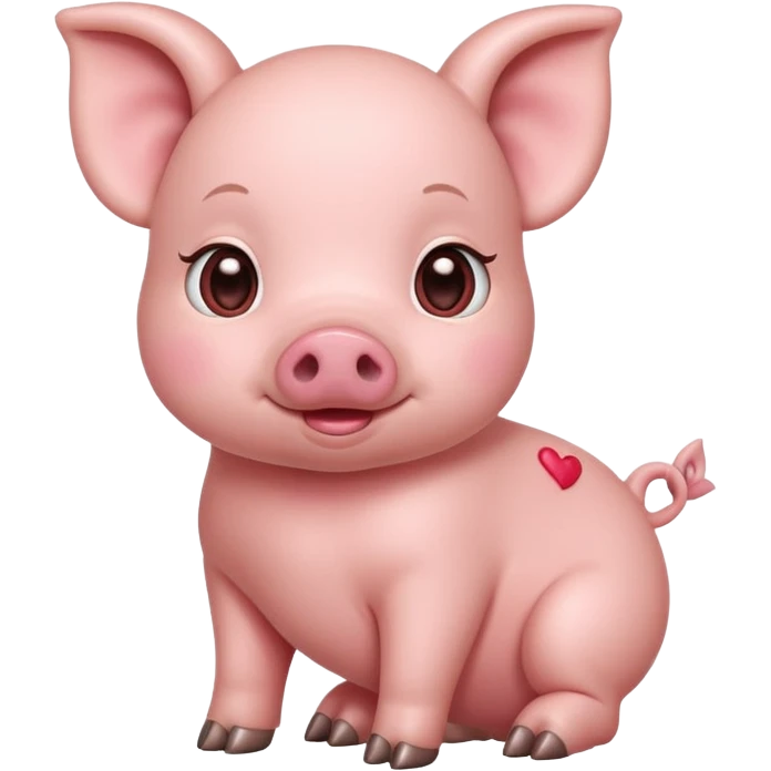 A baby pig with heart eyes emoji