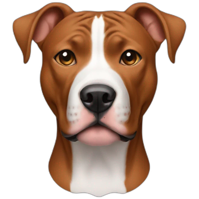 Copper pitbull with white on snout emoji