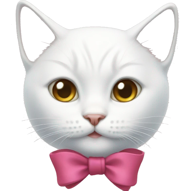 White cat with a bow emoji