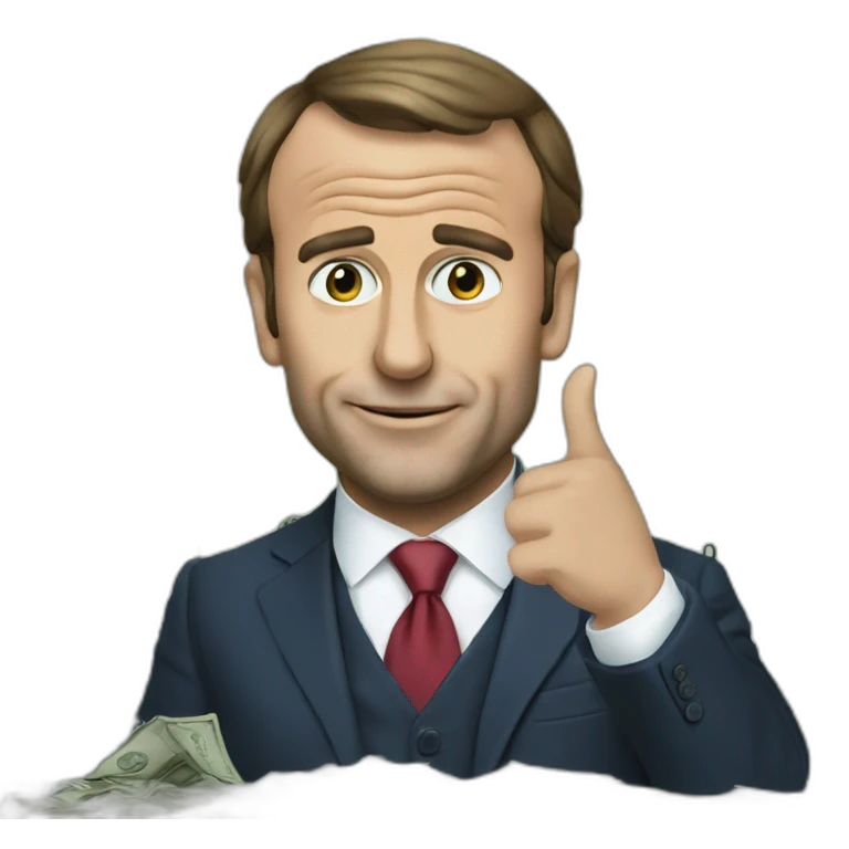 greedy macron money emoji