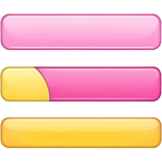 1/3rd Pink, 1/3rd white, 1/3rd yellow horizontal banner emoji
