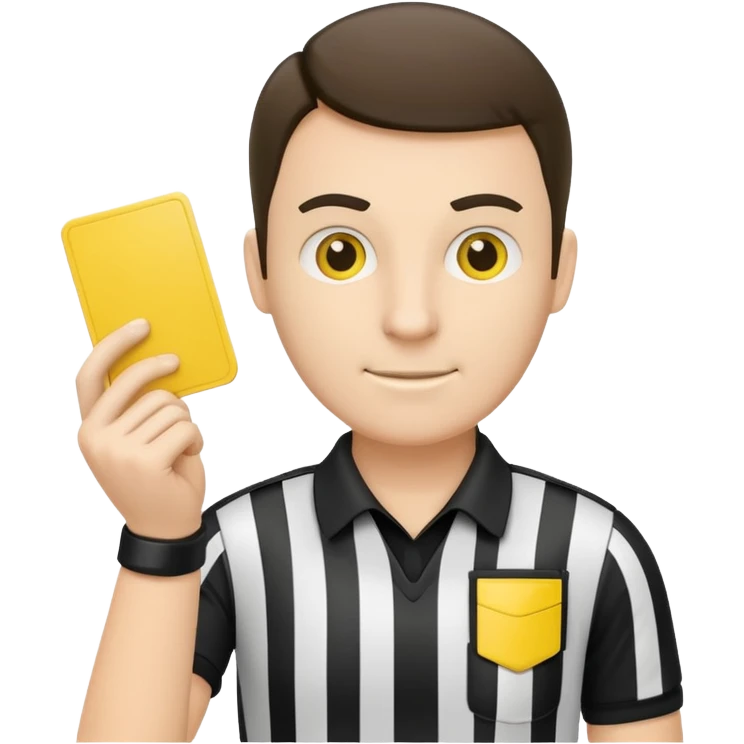 referee holding yellow card emoji