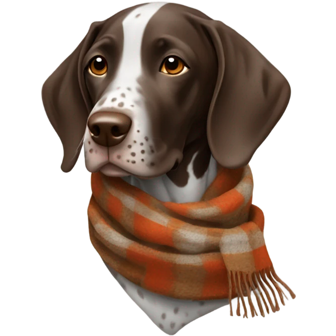 German shorthair pointer with scarf emoji