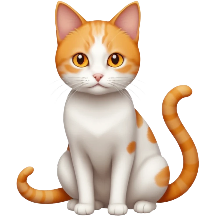 full body small short hair ginger and white cat with orange eyes  emoji