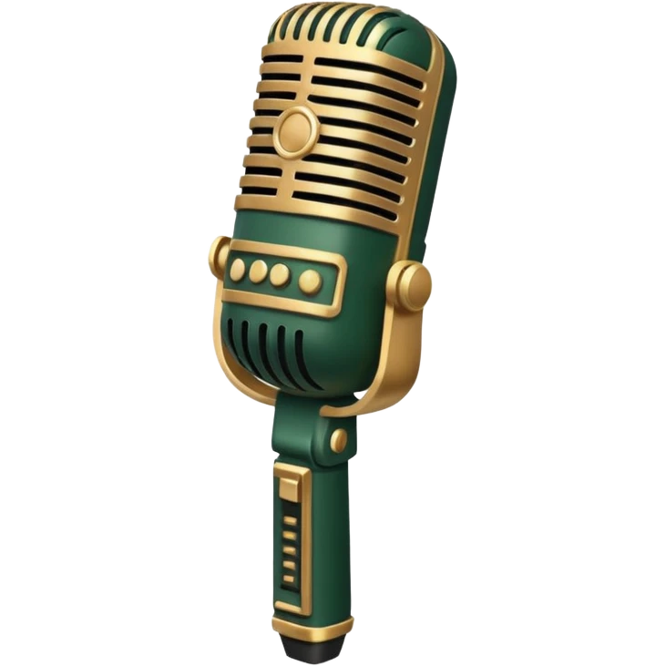 microphone dark green with beige details, art deco style emoji