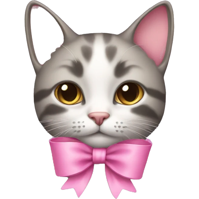 cat with a pink bow emoji