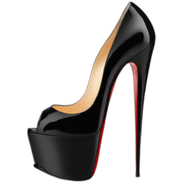 Louboutin Black patent Leather Lady Peep Toe Platform emoji