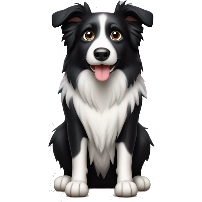 Border collie avec tête un côté noir et un côté banc emoji