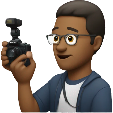 Duen scala johnson filming something on an iPhone 15 camera emoji