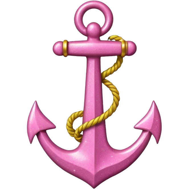 glitter pink and yellow anchor emoji