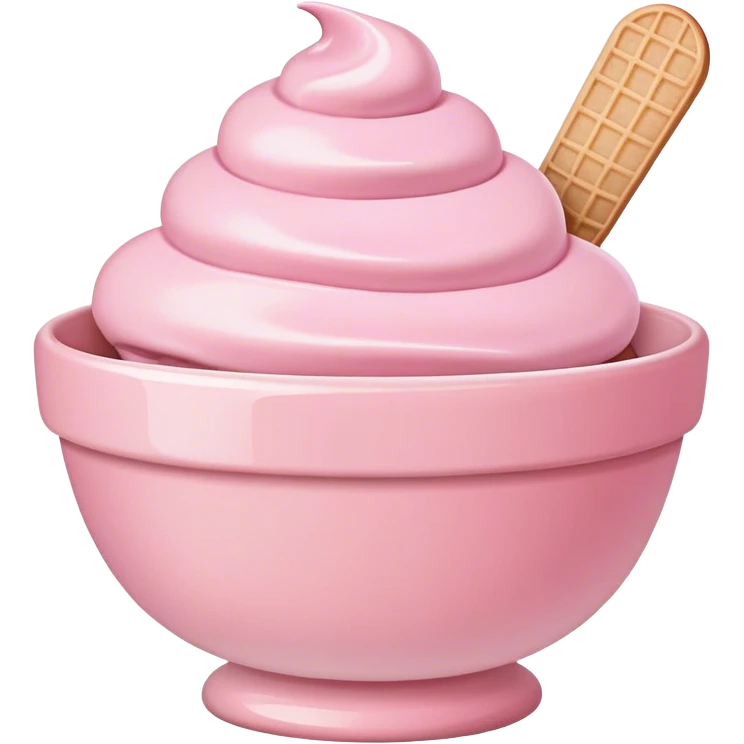 Pink ice cream bowl  emoji