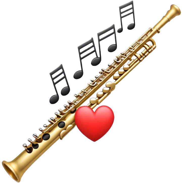 flute with music and love emoji
