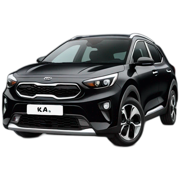 Black Kia stonic in 45 front view emoji