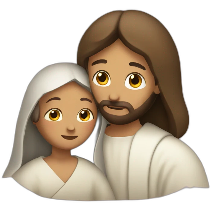 jesus with him mother marie emoji