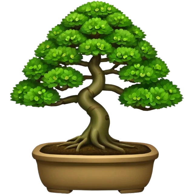 bonsai tree with a big smile emoji style emoji