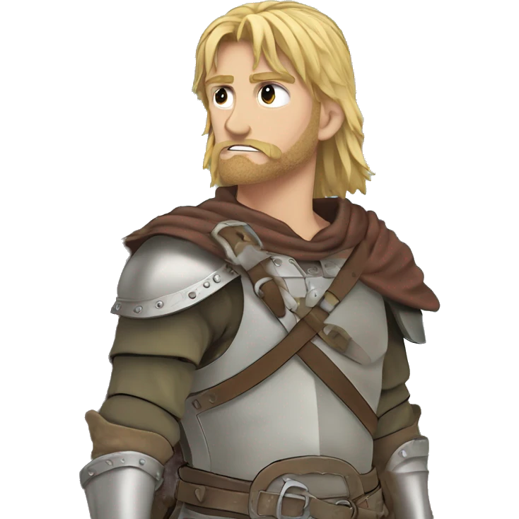 Thorfinn de Vinland Saga sentado en una roca de espaldas emoji