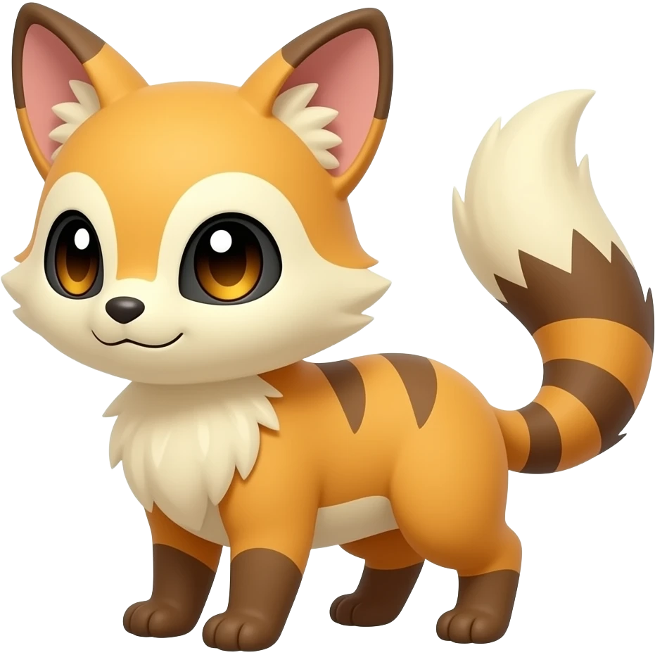 shiny shy sweet cute vernid-sergal-civet-genet-Fakémon-Digimon-creature-hybrid emoji