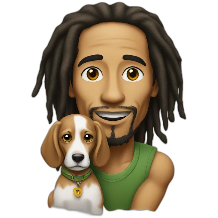 Bob Marley avec un chien emoji