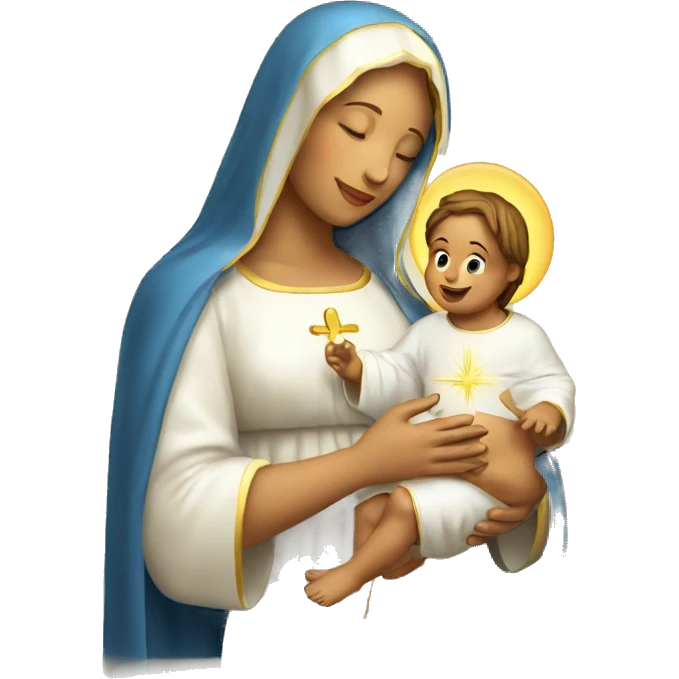 holy Mary with baby Jesus emoji
