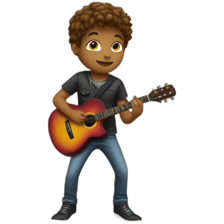 Boy playing guitar emoji
