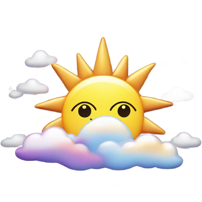 Lisa frank glitter sun and clouds emoji