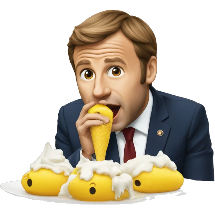 Macron qui mange une glace  emoji