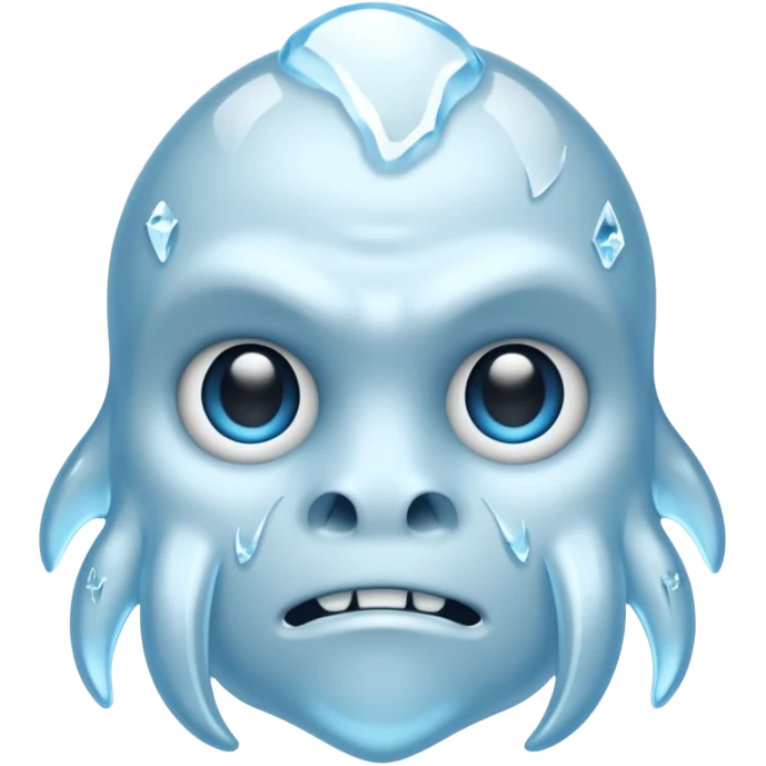 a pale blue cryptid face with ice details emoji