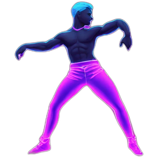  male dancer big booty neon sign style emoji