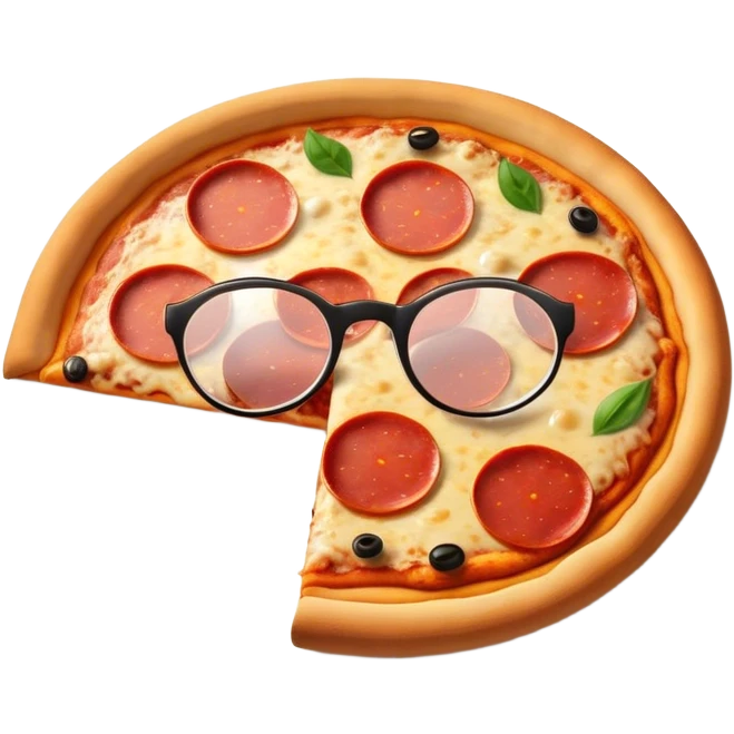 pizza with glasses emoji
