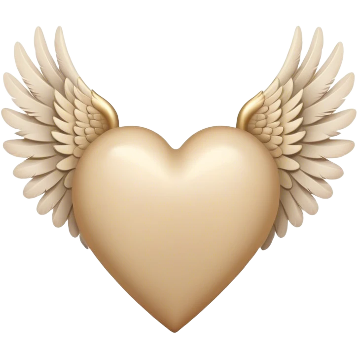 beige heart with angel wings emoji