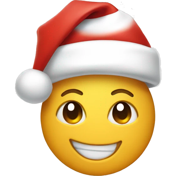 happy face with christmas hat emoji
