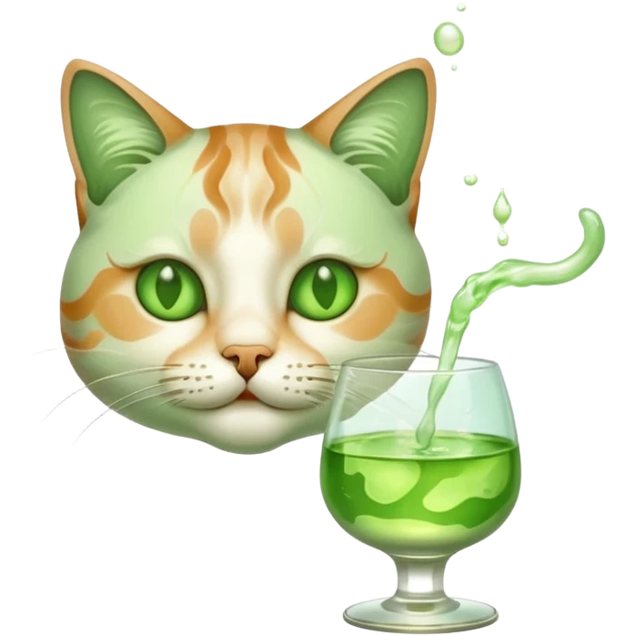 cat drinking absinth emoji