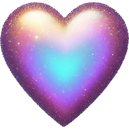 Iridescent heart with sparkle emoji