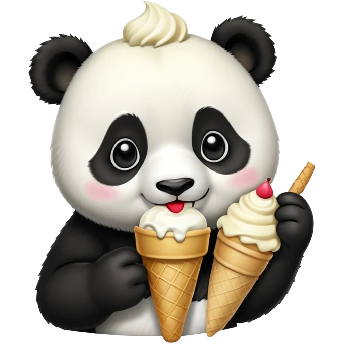 Panda eating ice cream emoji